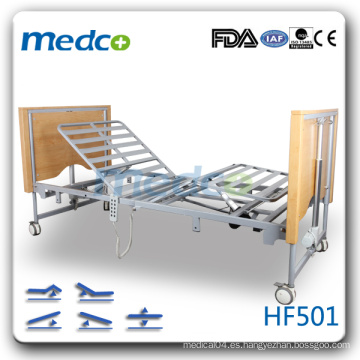 MED-HF501 ¡Caliente! Cinco funciones cama plegable eléctrica del paciente con las ruedas